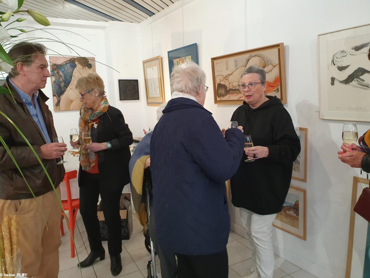 Vernissage Alain BONNEFOIT avec Françoise LEROUX et Yveline BODIN