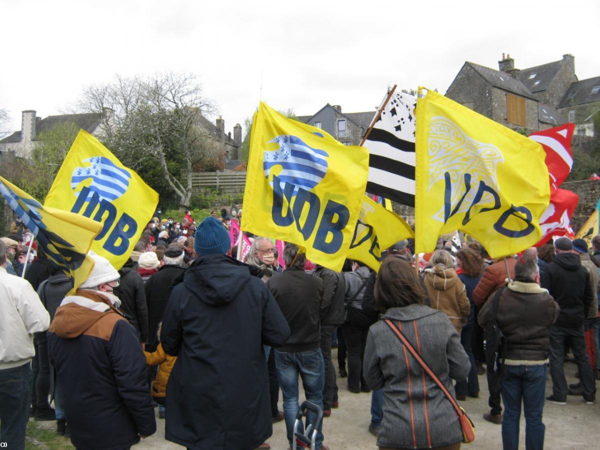 Rassemblement de soutien à Morgan Large en avril 2021.